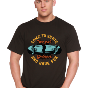 New York Skatepark graphic t-shirt in black, bamboo cotton fabric