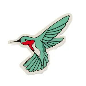 Hummingbird sticker featuring Indigenous-inspired design