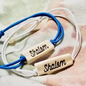 Shalom Bracelet – Handmade Ceramic Bead, Adjustable
